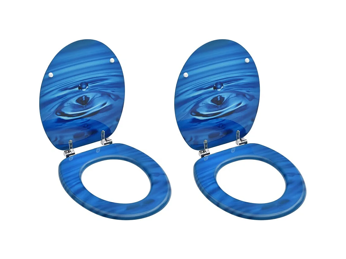 Set due sedili copriwater con chiusura rallentata MDF blu waterdrops 02_0002974