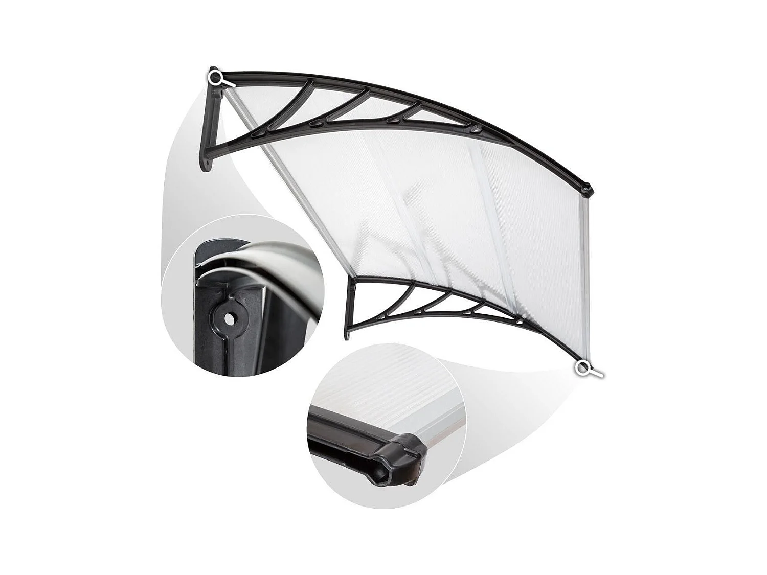 Pensilina porta pensilina moderna per casette da giardino in policarbonato 120 cm 2208289