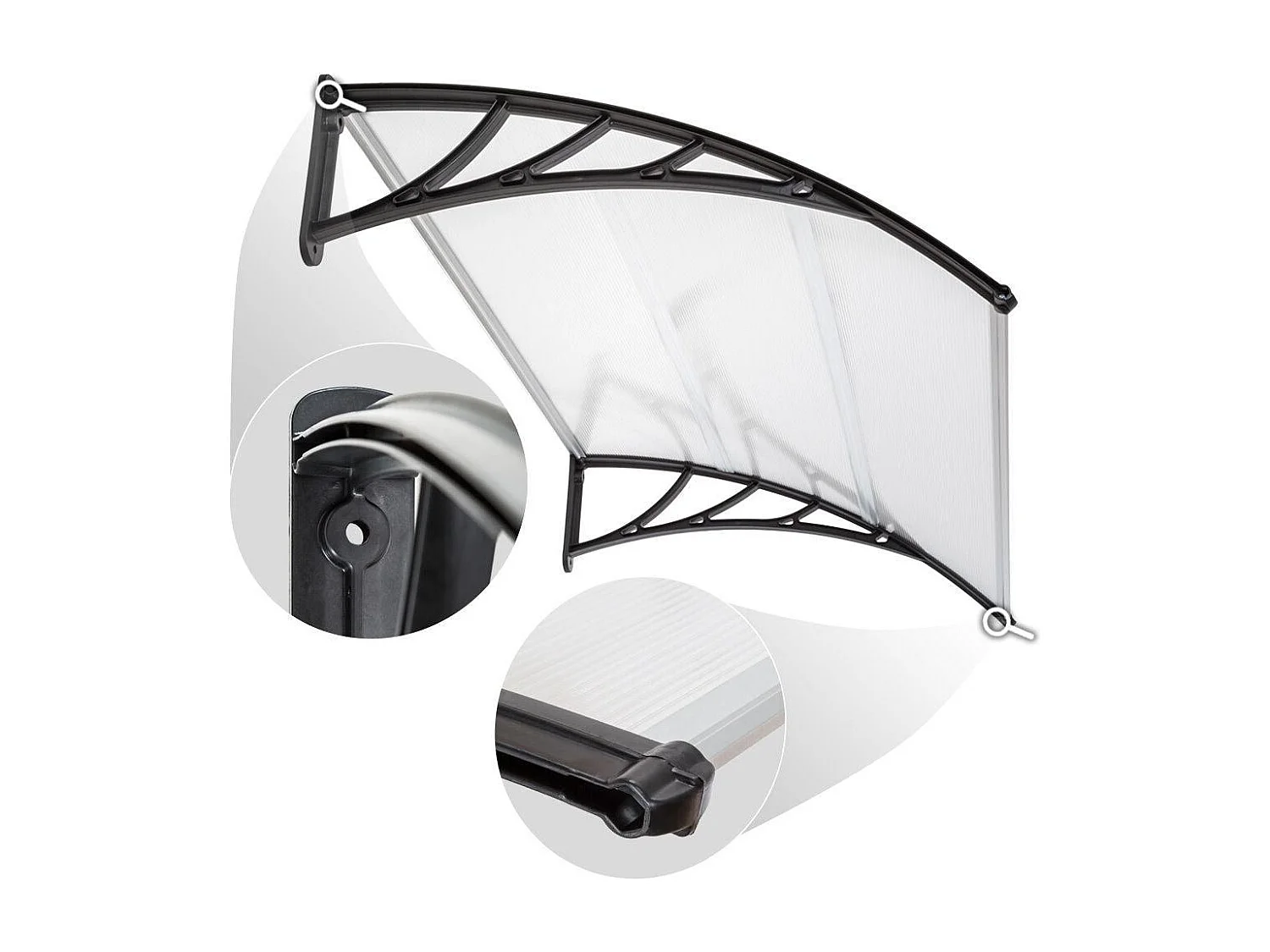 Pensilina porta pensilina moderna per casette da giardino in policarbonato 120 cm 2208289