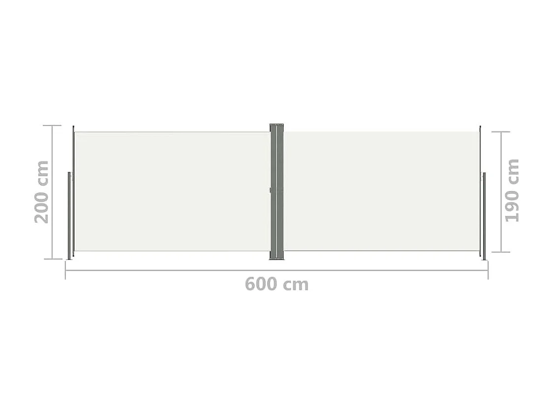 Tenda laterale retrattile 200 x 600 cm panna 02_0007173