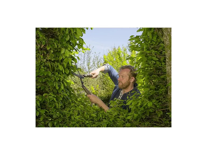 Cisaille a haies NatureCut – Lames ondulées – Revêtement anti-adhérence – Manches bois FSC – Garantie 25 ans