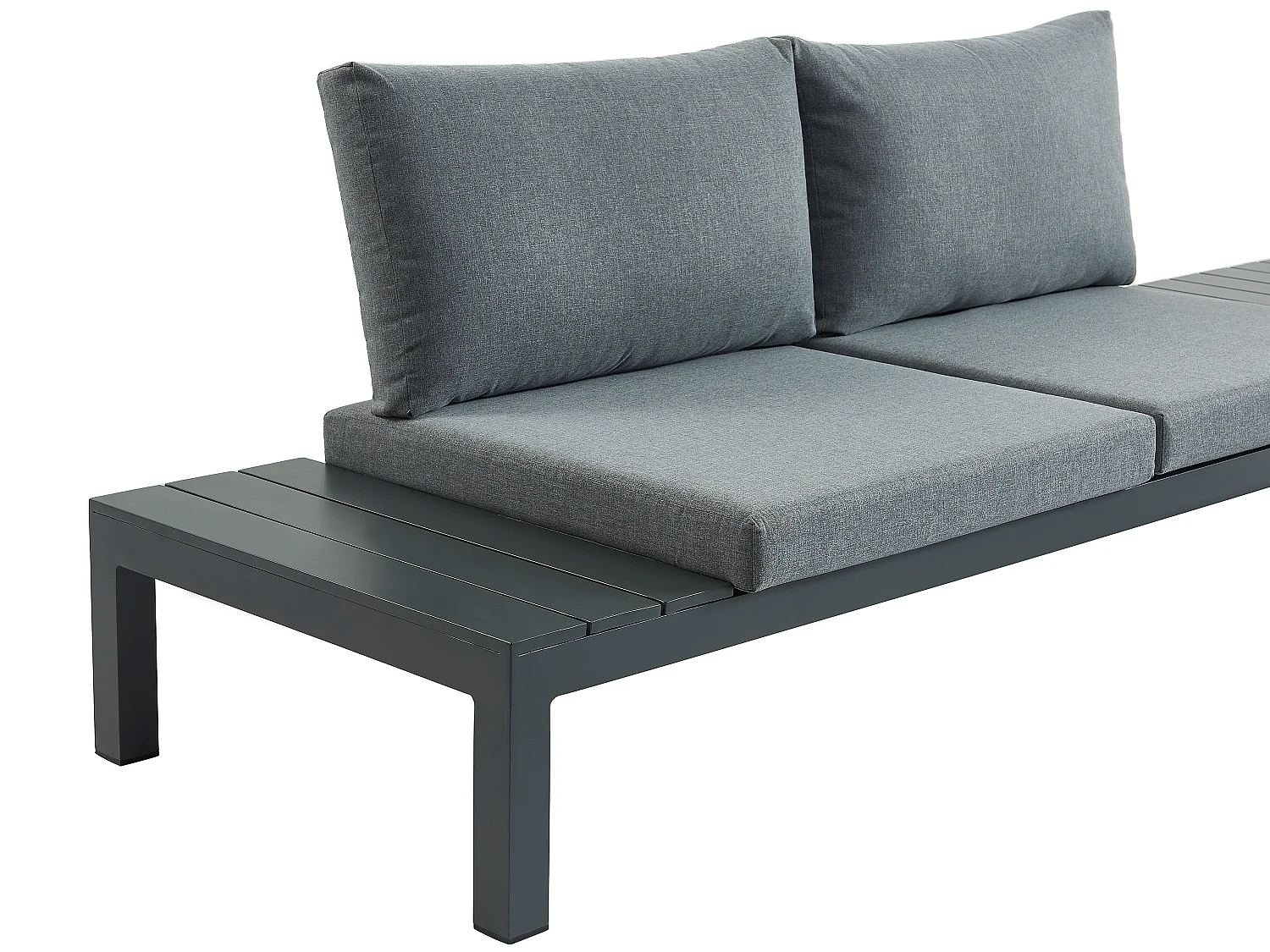 Garten-Sitzgruppe beliebig kombinierbar: 1 Ecksofa + 1 Couchtisch - Aluminium - Anthrazit - RISILI von MYLIA
