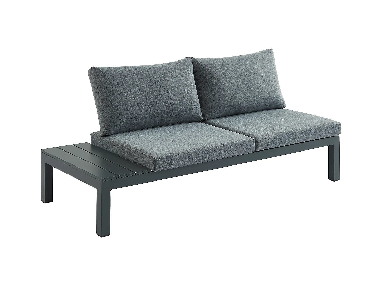 Garten-Sitzgruppe beliebig kombinierbar: 1 Ecksofa + 1 Couchtisch - Aluminium - Anthrazit - RISILI von MYLIA
