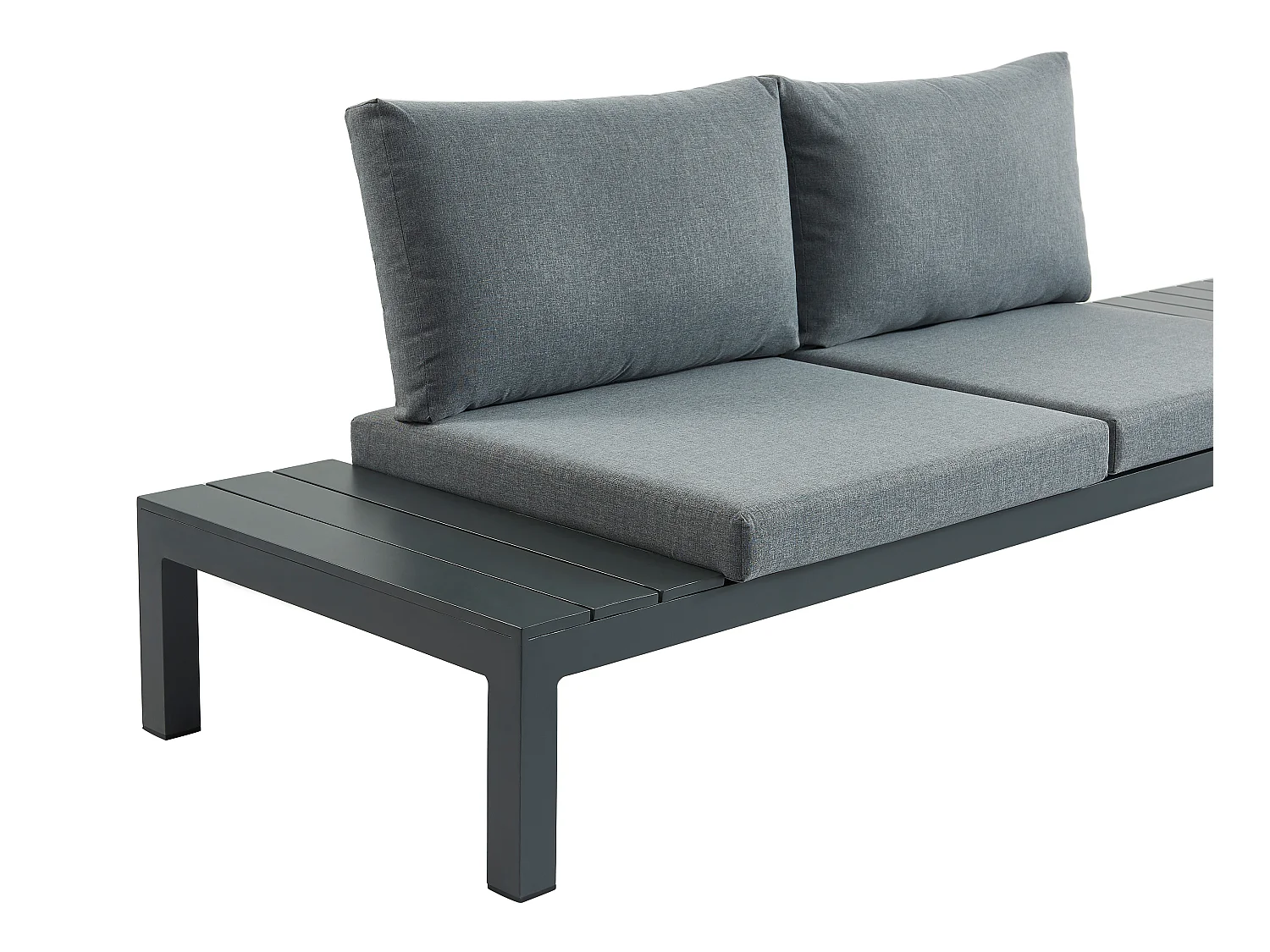 Conjunto de lazer de jardim modular em alumínio, 1 sofá de canto + 1 mesa de centro antracite - RISILI de MYLIA
