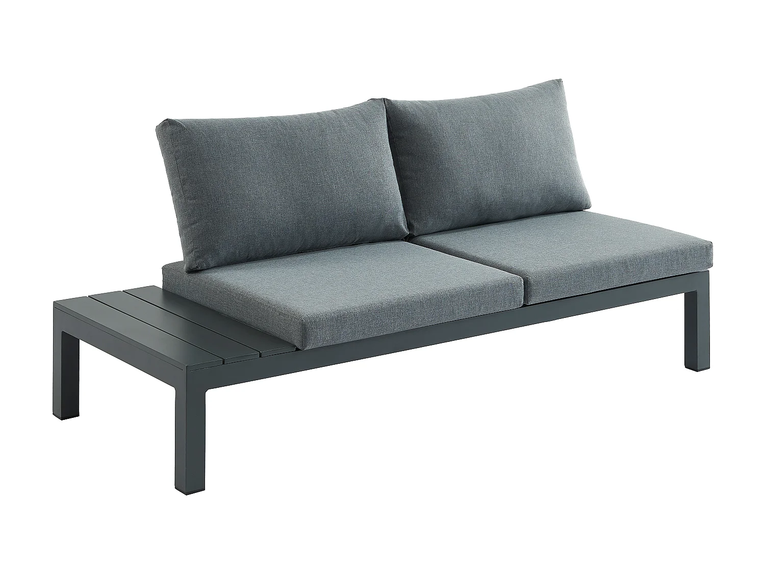 Garten-Sitzgruppe beliebig kombinierbar: 1 Ecksofa + 1 Couchtisch - Aluminium - Anthrazit - RISILI von MYLIA