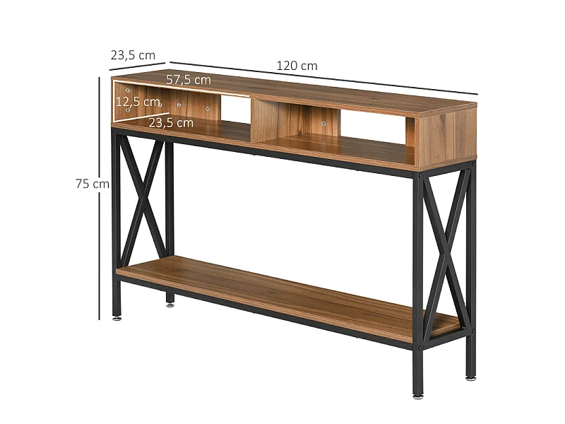 Console table d'entrée LISMORE aspect noyer