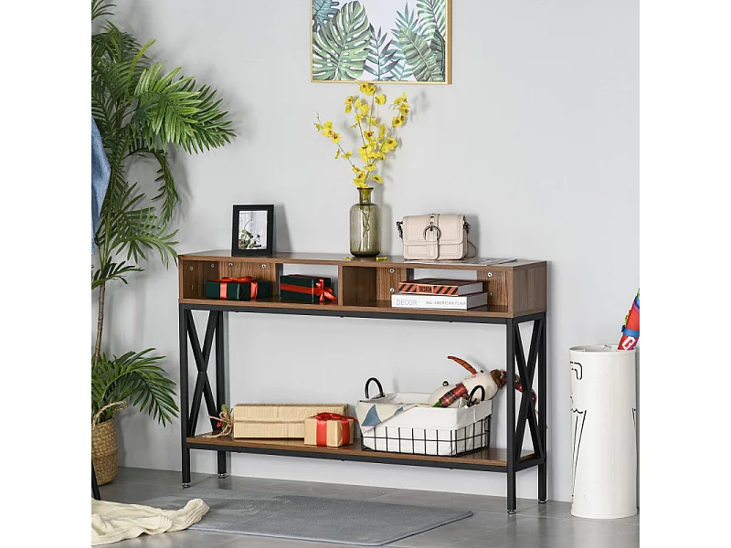 Console table d'entrée LISMORE aspect noyer