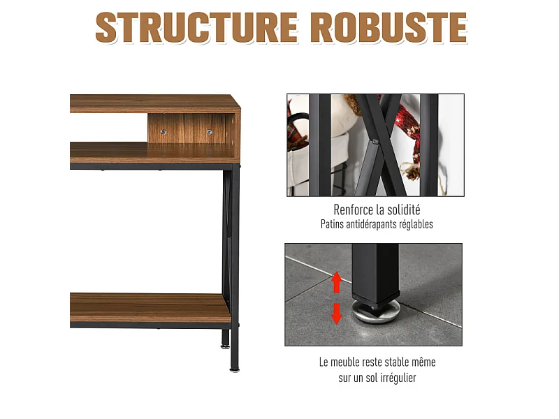 Console table d'entrée LISMORE aspect noyer