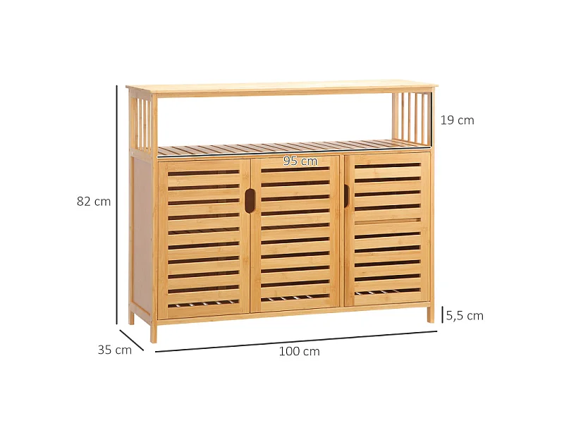 Buffet 3 portes CARLA en bambou