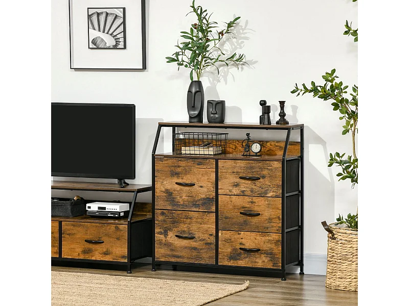 Buffet industriel VITERBE bois et noir