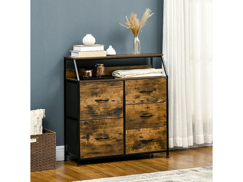 Buffet industriel VITERBE bois et noir