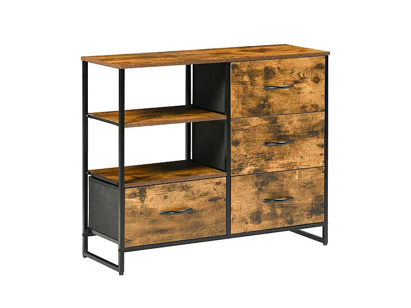 Buffet étagères ATHLONE bois et noir