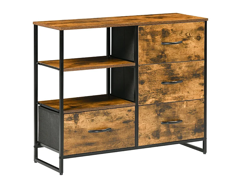 Buffet étagères ATHLONE bois et noir