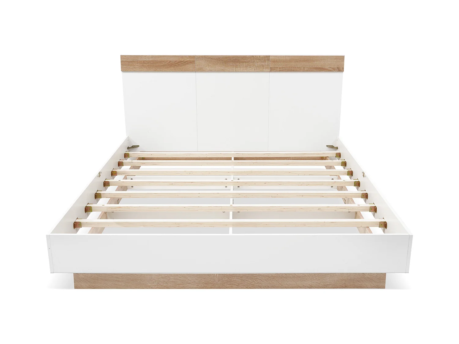 Cama para adultos 160x200cm - cama flotante con somier - estructura de madera - blanco