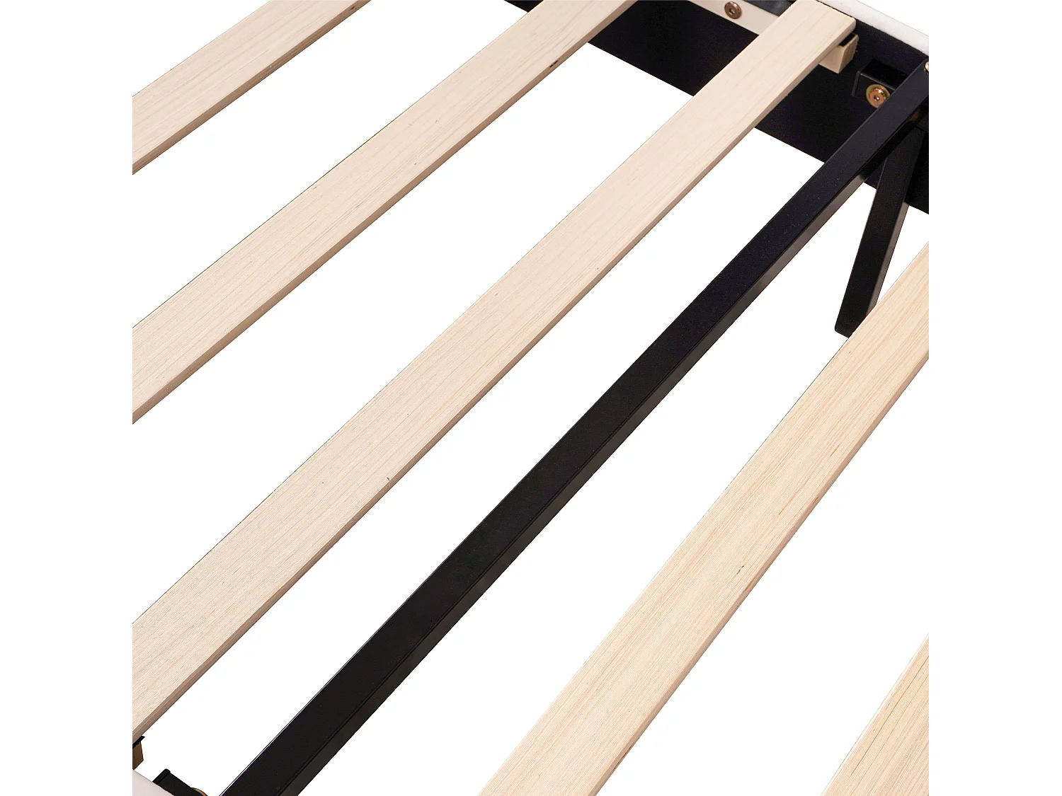 Einzelbett mit Samtbezug – 90 x 200 cm – blumenförmiges Kopfteil – mit Lattenrost – Beige