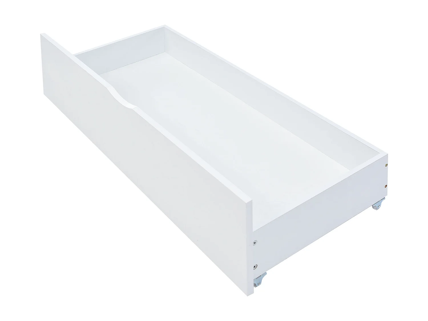 Einzelbett 90x200cm aus Massivholz mit 2 Schubladen – Weiß