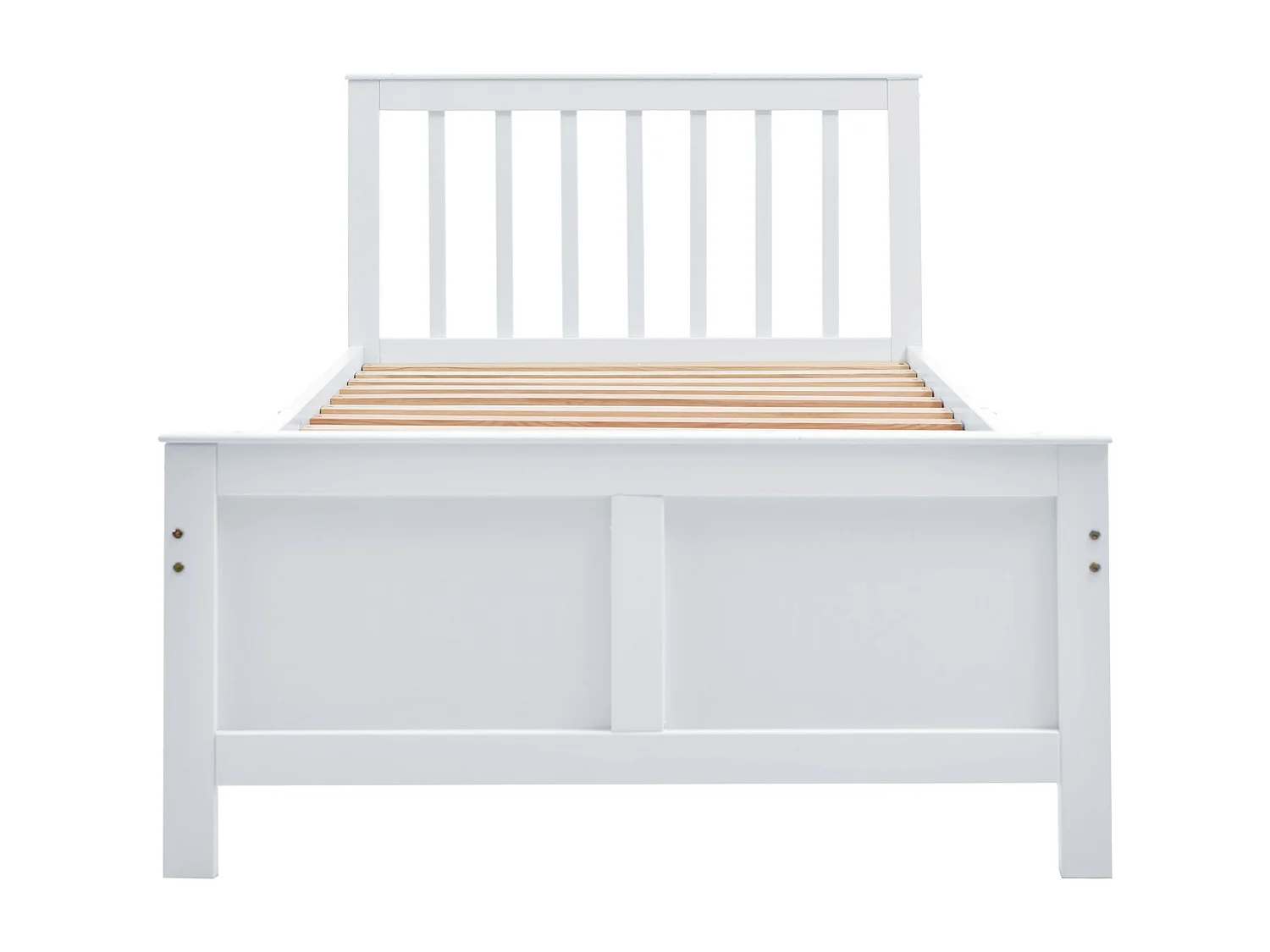 Cama individual 90x200cm de madera maciza con 2 cajones - Blanco