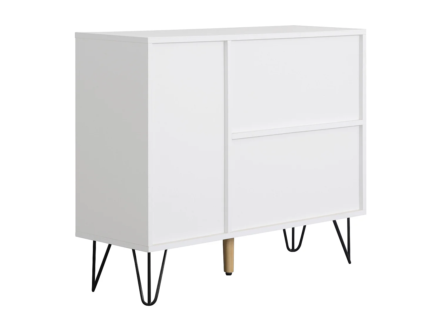 Niedriges Sideboard – 3 Türen und 1 Schublade – MDF – Natur