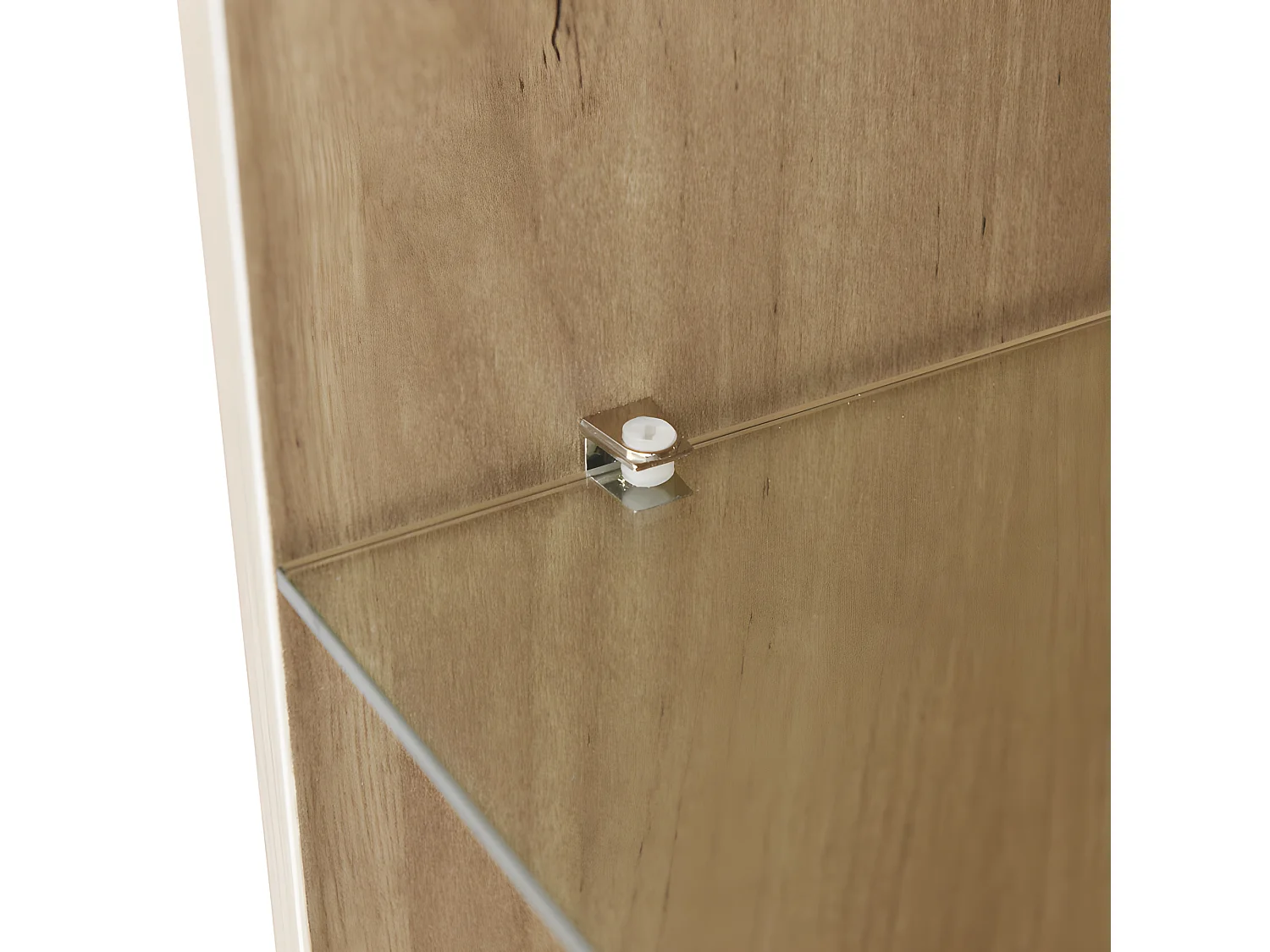 Buffet bas avec LED - 3 portes et 3 tiroirs - Naturel