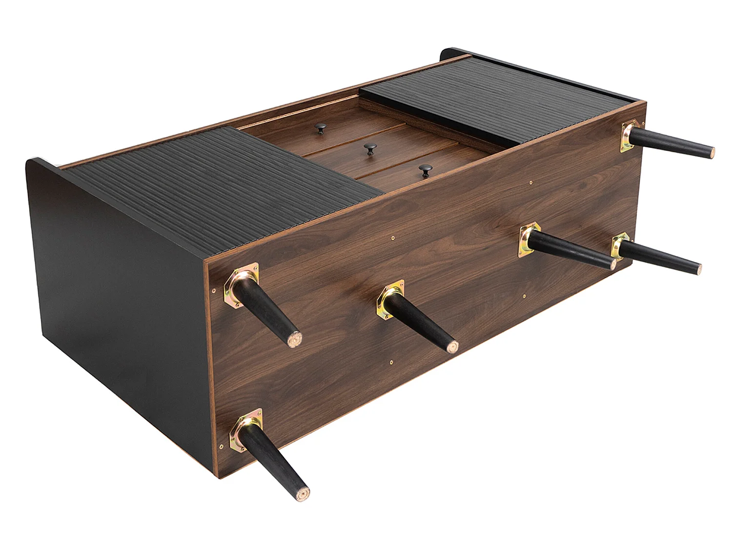 Laag dressoir met 3 lades en 2 deuren - eigentijdse stijl - Zwart & Naturel