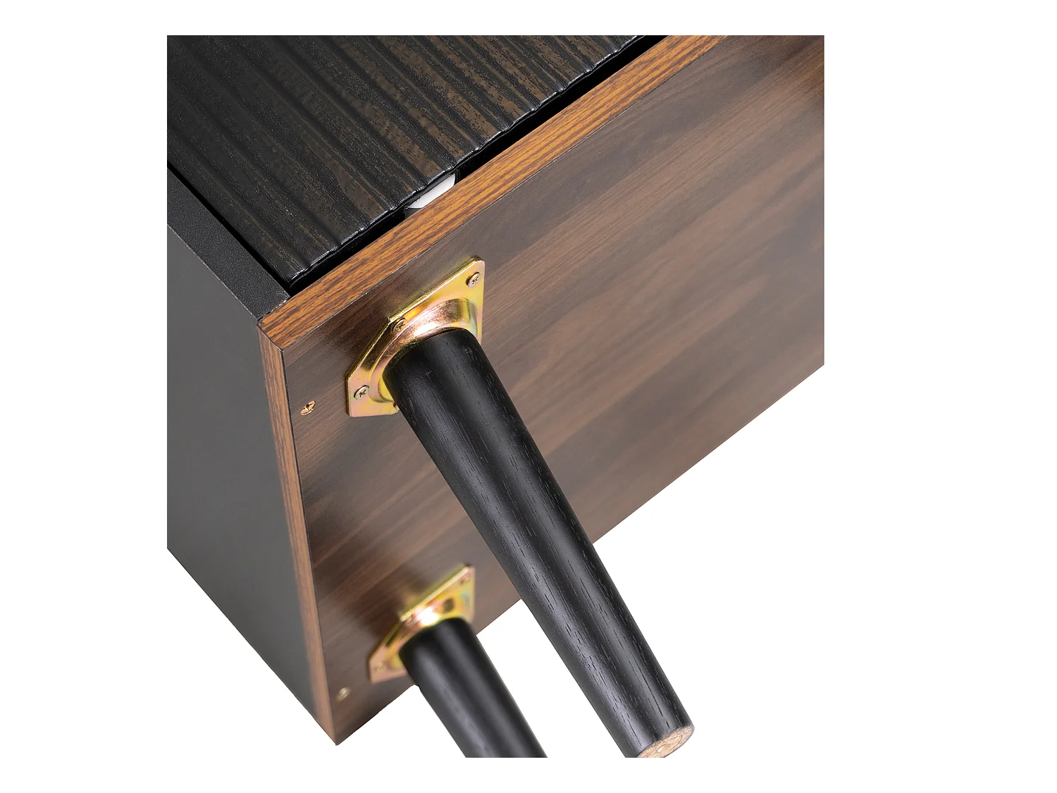 Niedriges Sideboard mit 3 Schubladen und 2 Türen – zeitgenössischer Stil – Schwarz und Natur