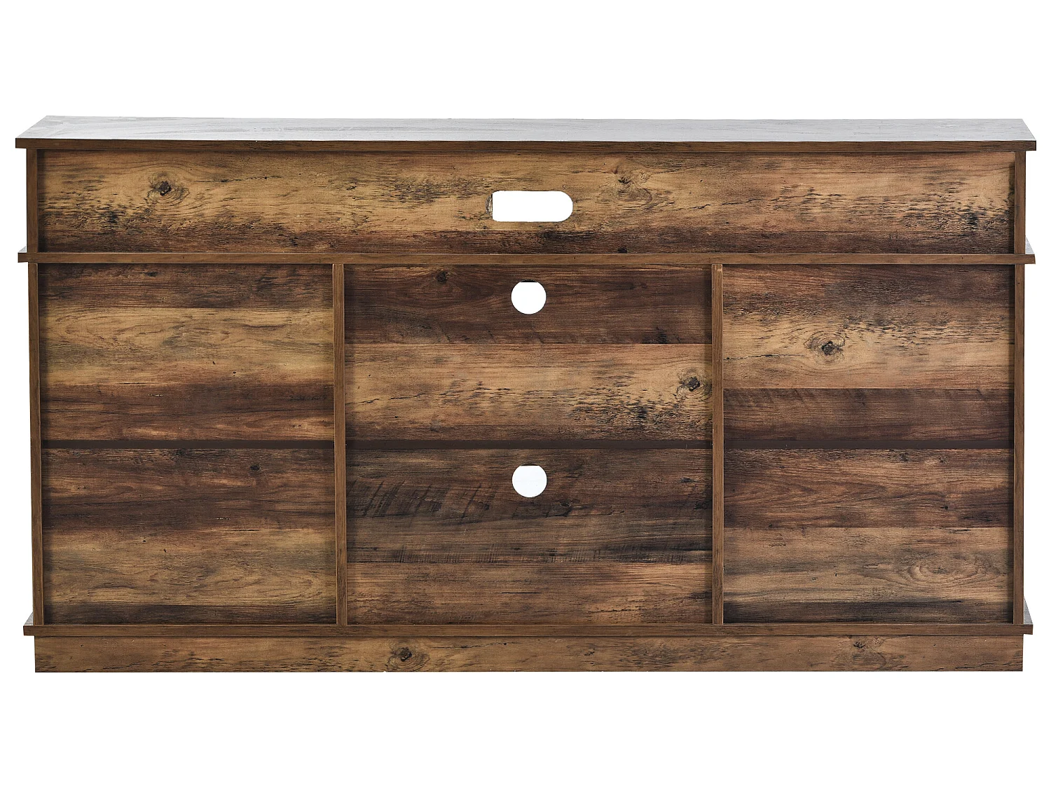 Buffet - 2 portes coulissantes et compartiments - étagères internes réglables - Marron