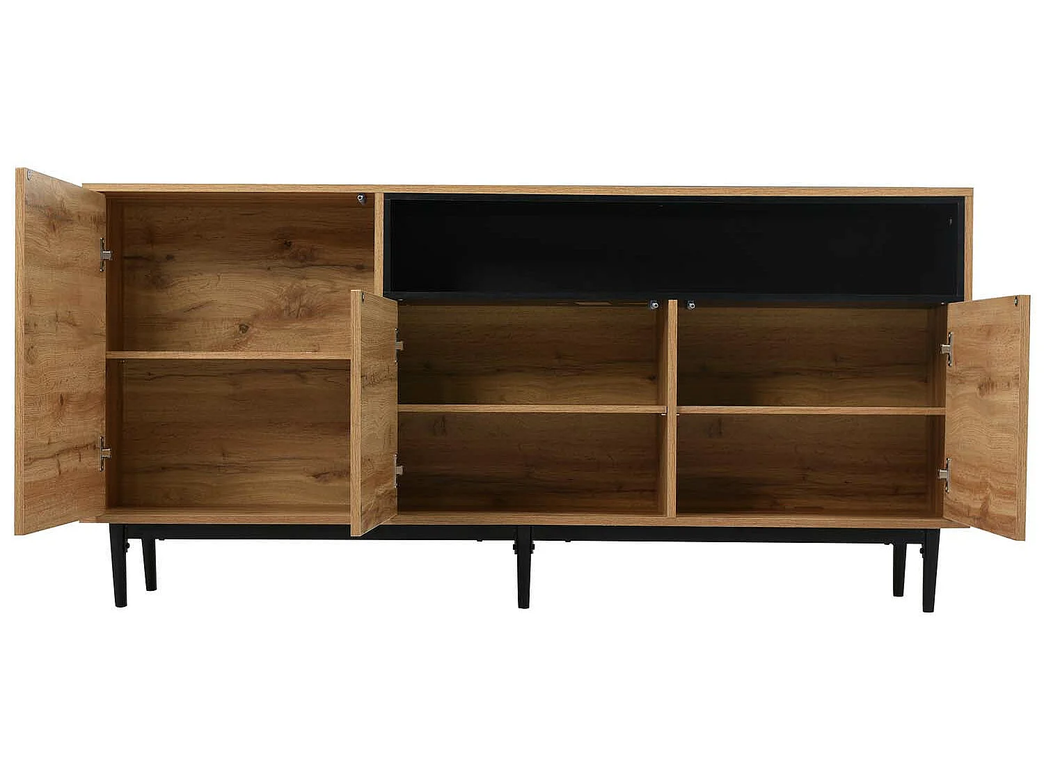 Sideboard mit 3 Türen und 2 Fächern – für Wohn- und Esszimmer – Natur
