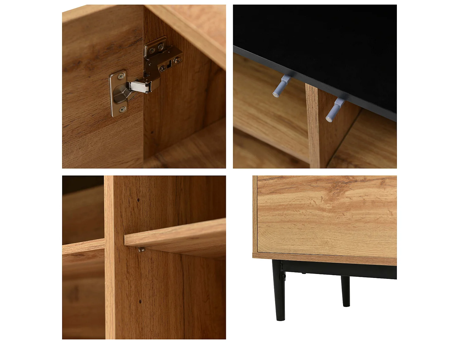 Sideboard mit 3 Türen und 2 Fächern – für Wohn- und Esszimmer – Natur