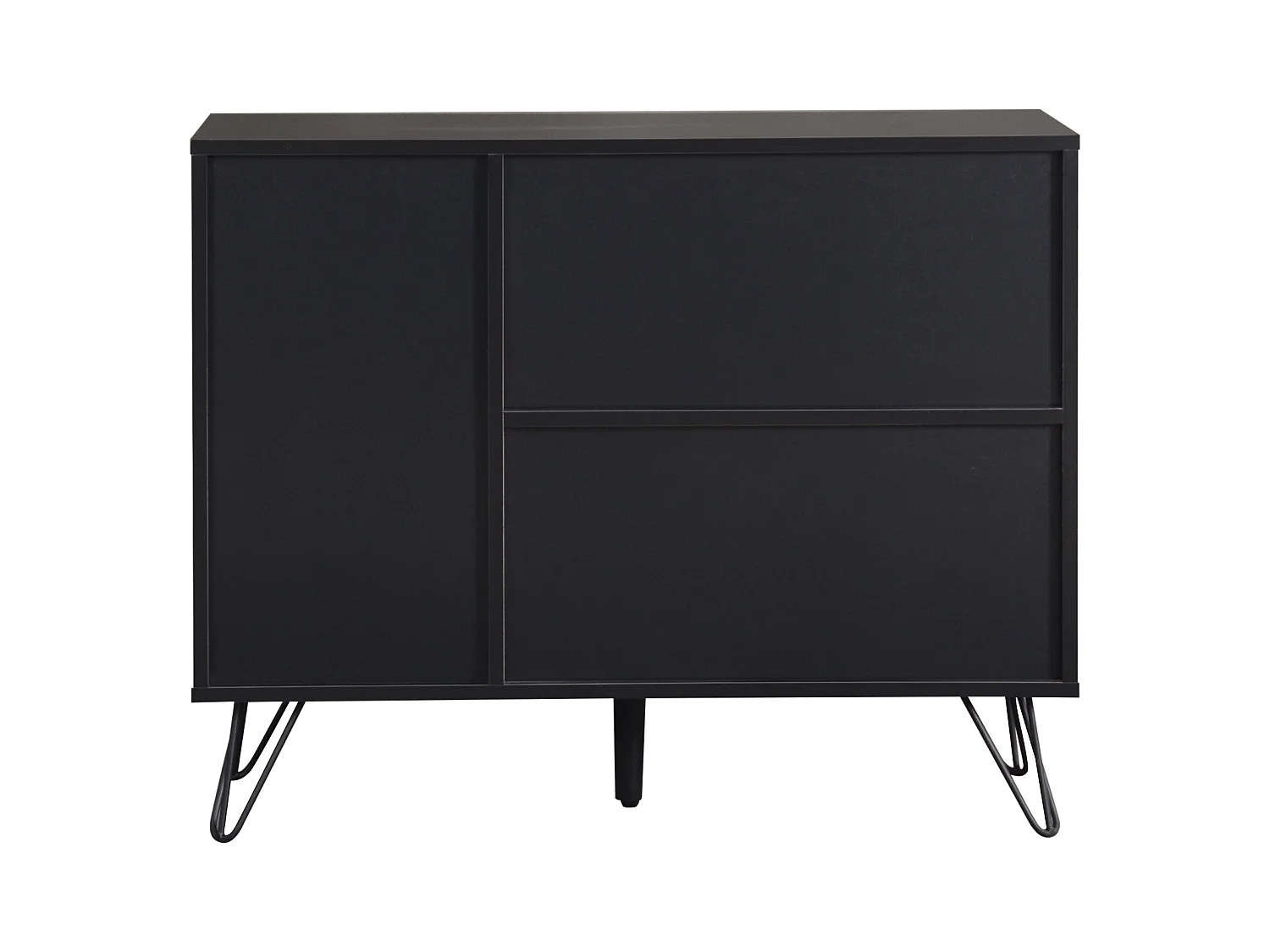 Niedriges Sideboard – 3 Türen und 1 Schublade – MDF – Braun