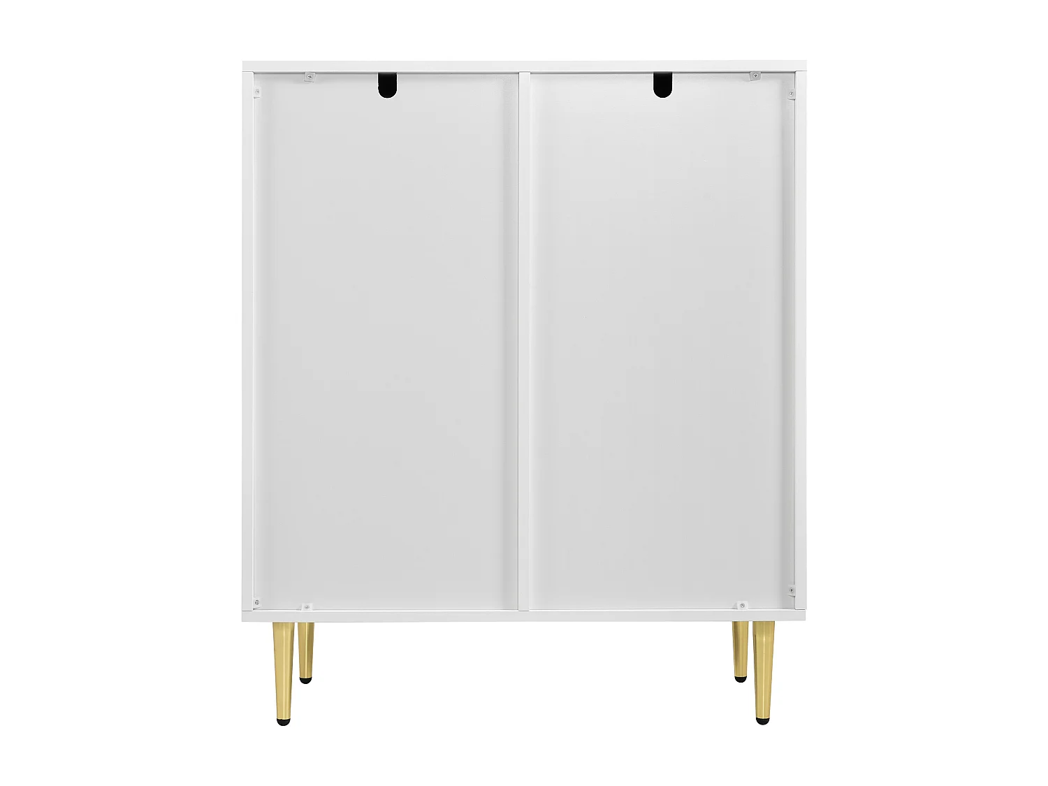 Aparador con 2 puertas - patas y tiradores dorados - estampado floral - blanco