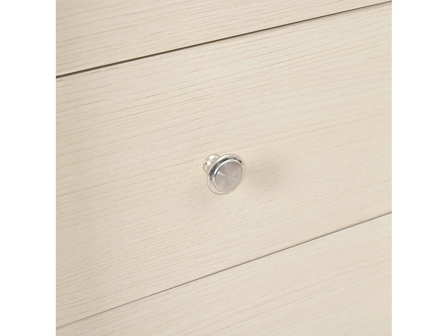 Buffet bas avec 3 tiroirs et 2 portes - style contemporain - Blanc & Naturel