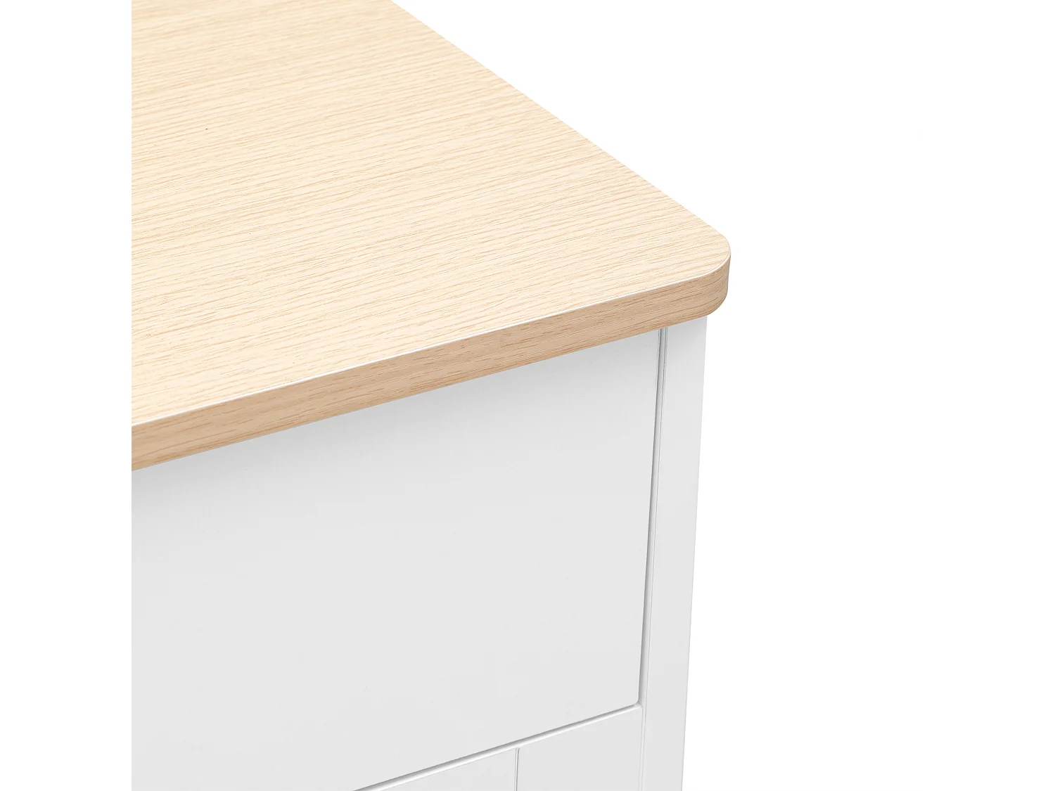 Sideboard mit 2 Schubladen und Glastüren – für Wohn- und Esszimmer – Weiß