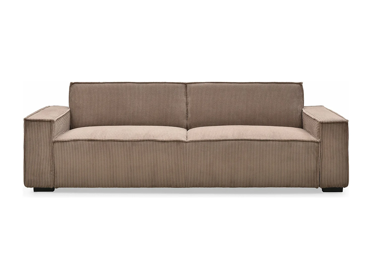 Divano-letto Roger 3 posti in velluto a coste Taupe