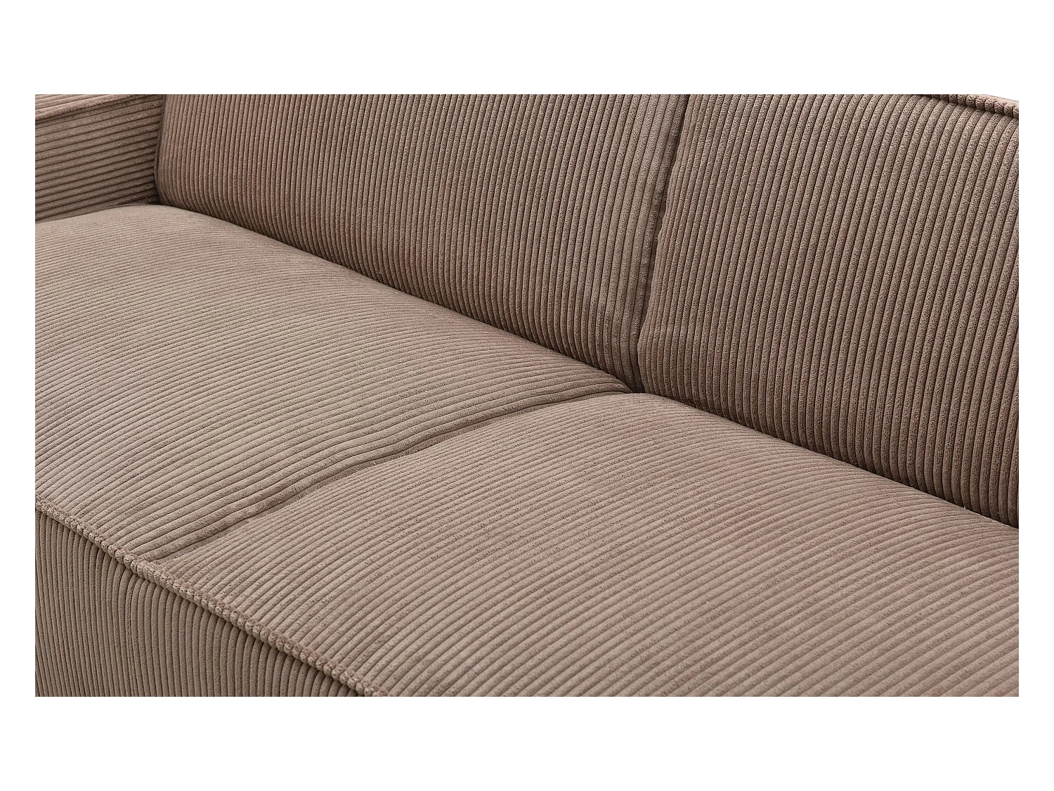 Divano-letto Roger 3 posti in velluto a coste Taupe