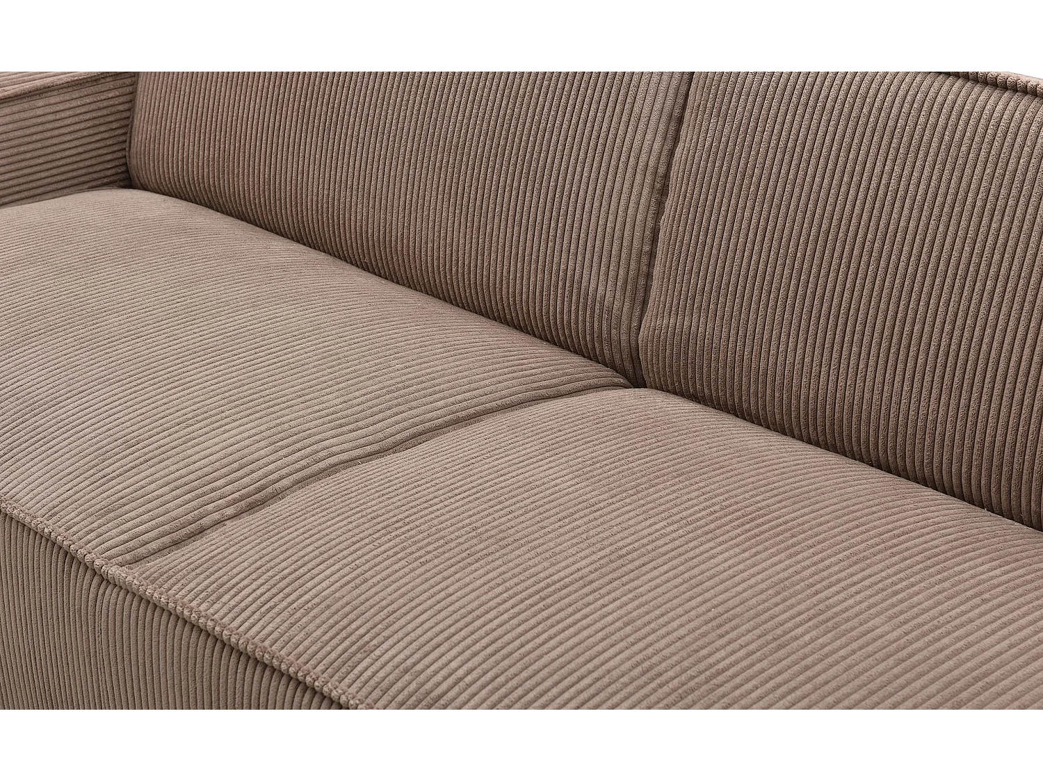 Canapé clic-clac 3 places Roger Velours côtelé Taupe