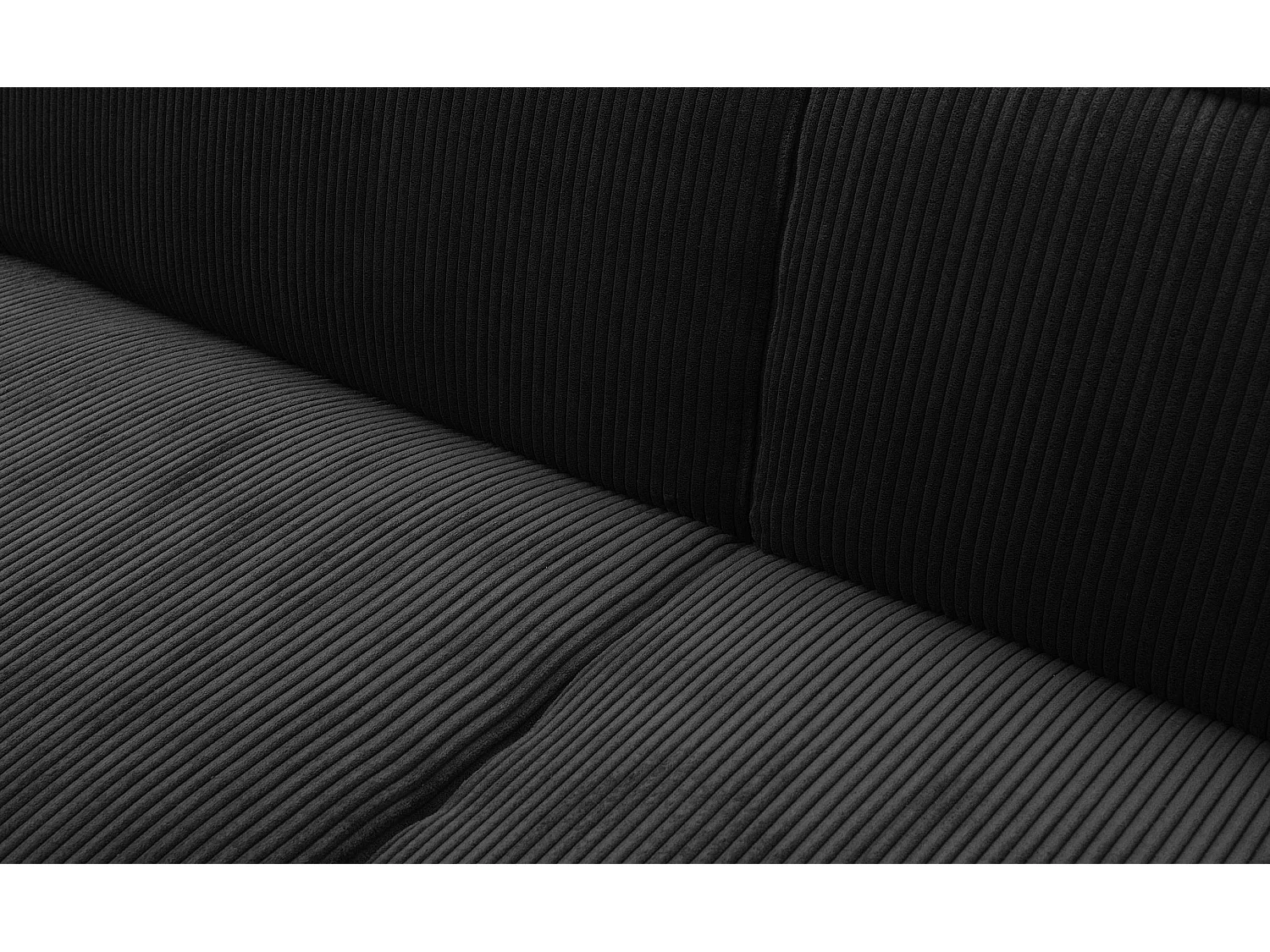 Canapé clic-clac 3 places Roger Velours côtelé Noir