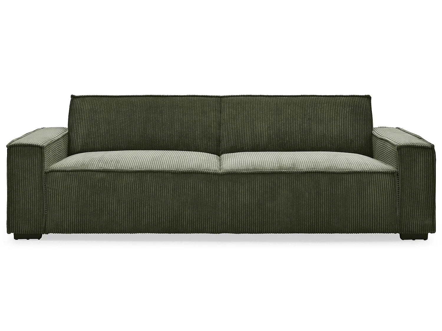 Divano-letto Roger 3 posti Verde velluto a coste