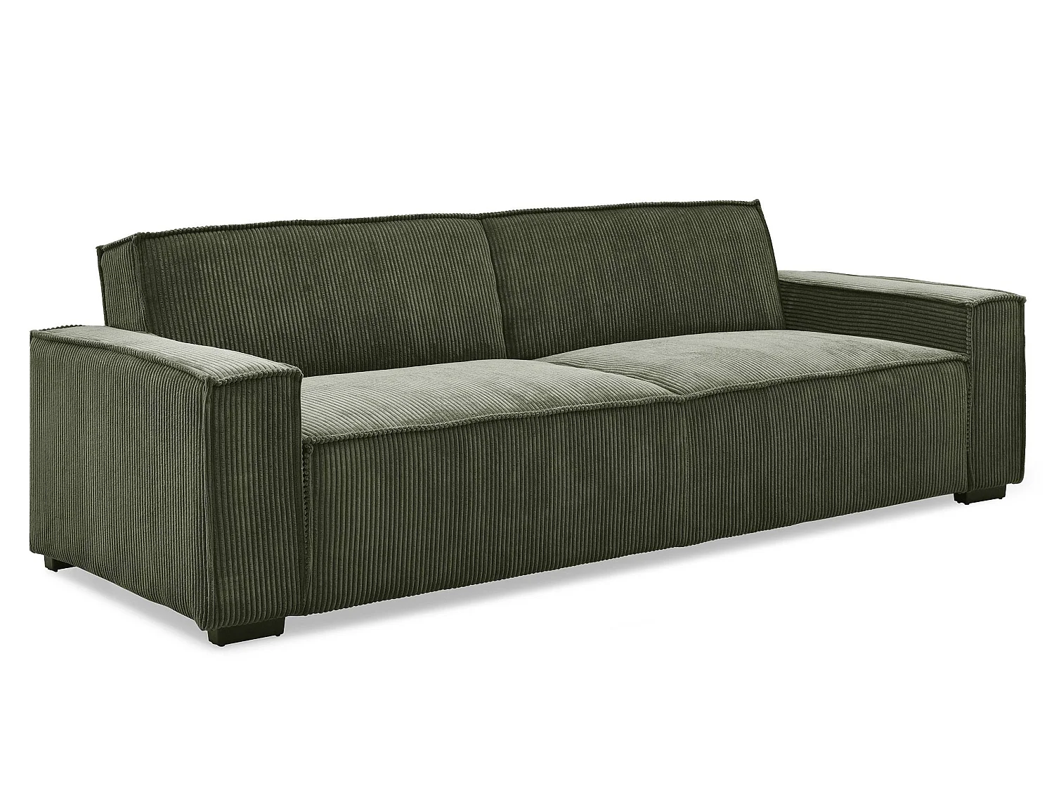 Divano-letto Roger 3 posti Verde velluto a coste