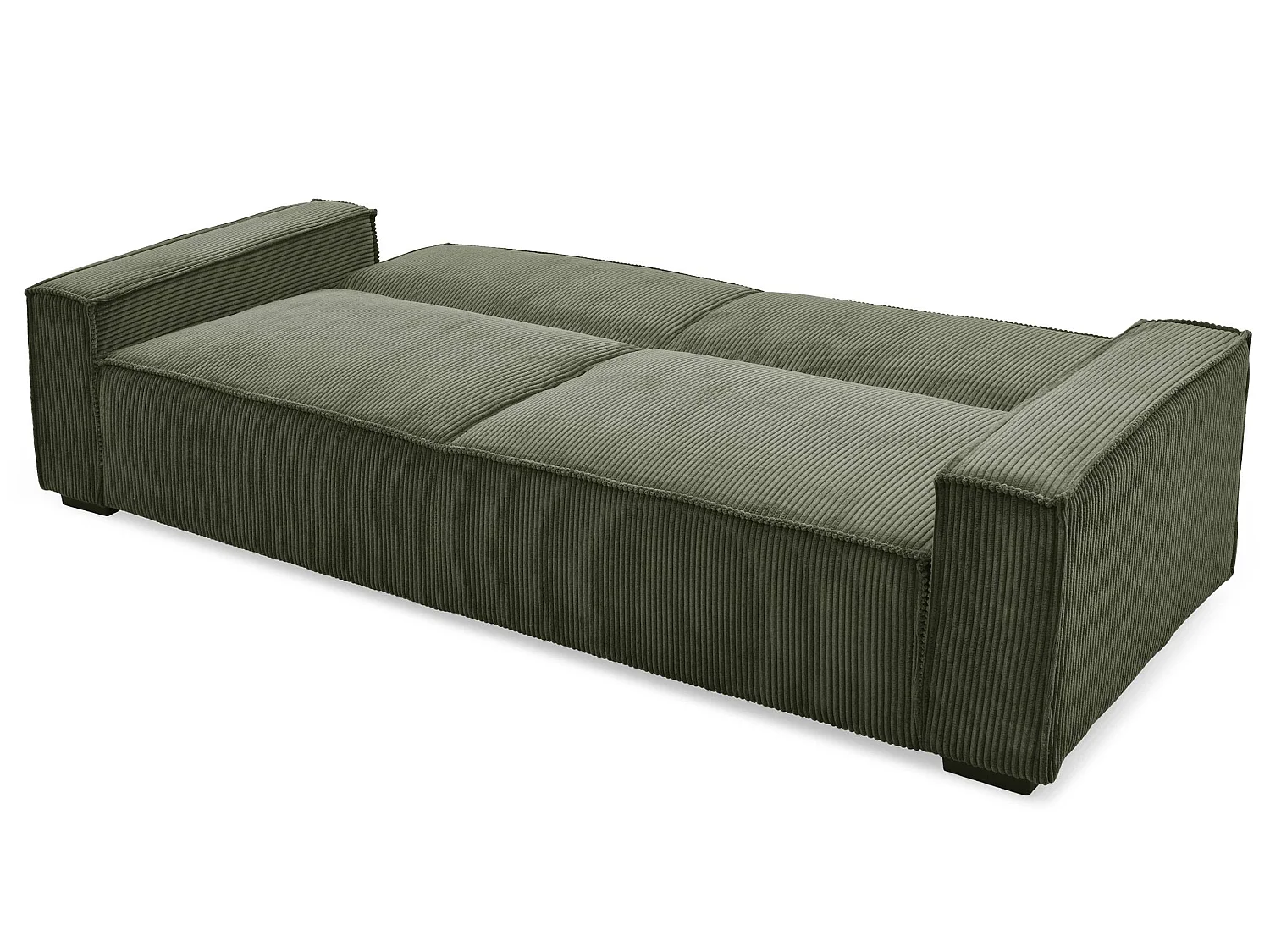 Divano-letto Roger 3 posti Verde velluto a coste