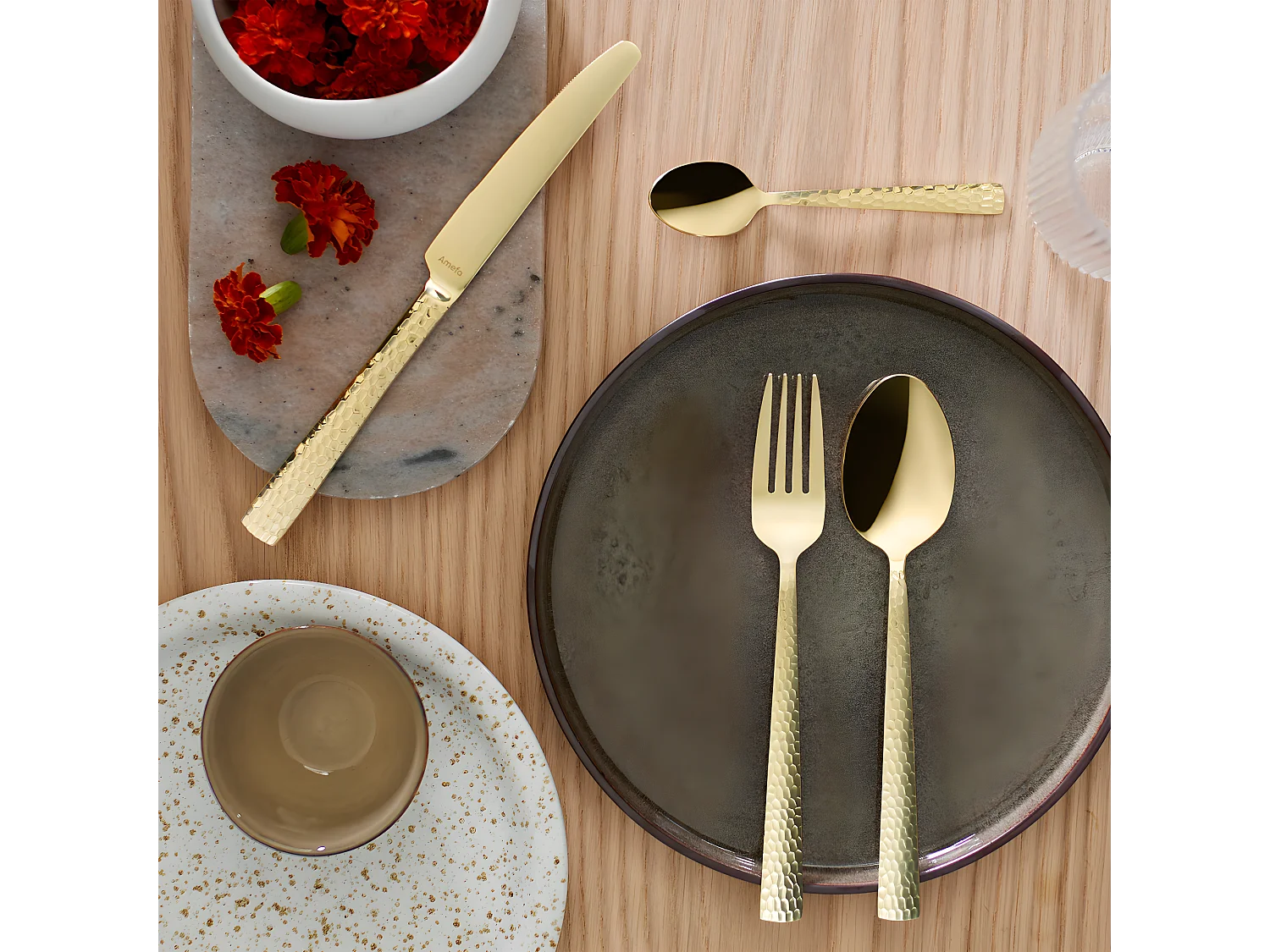 Felicity - 6 cuillères moka Champagne mat