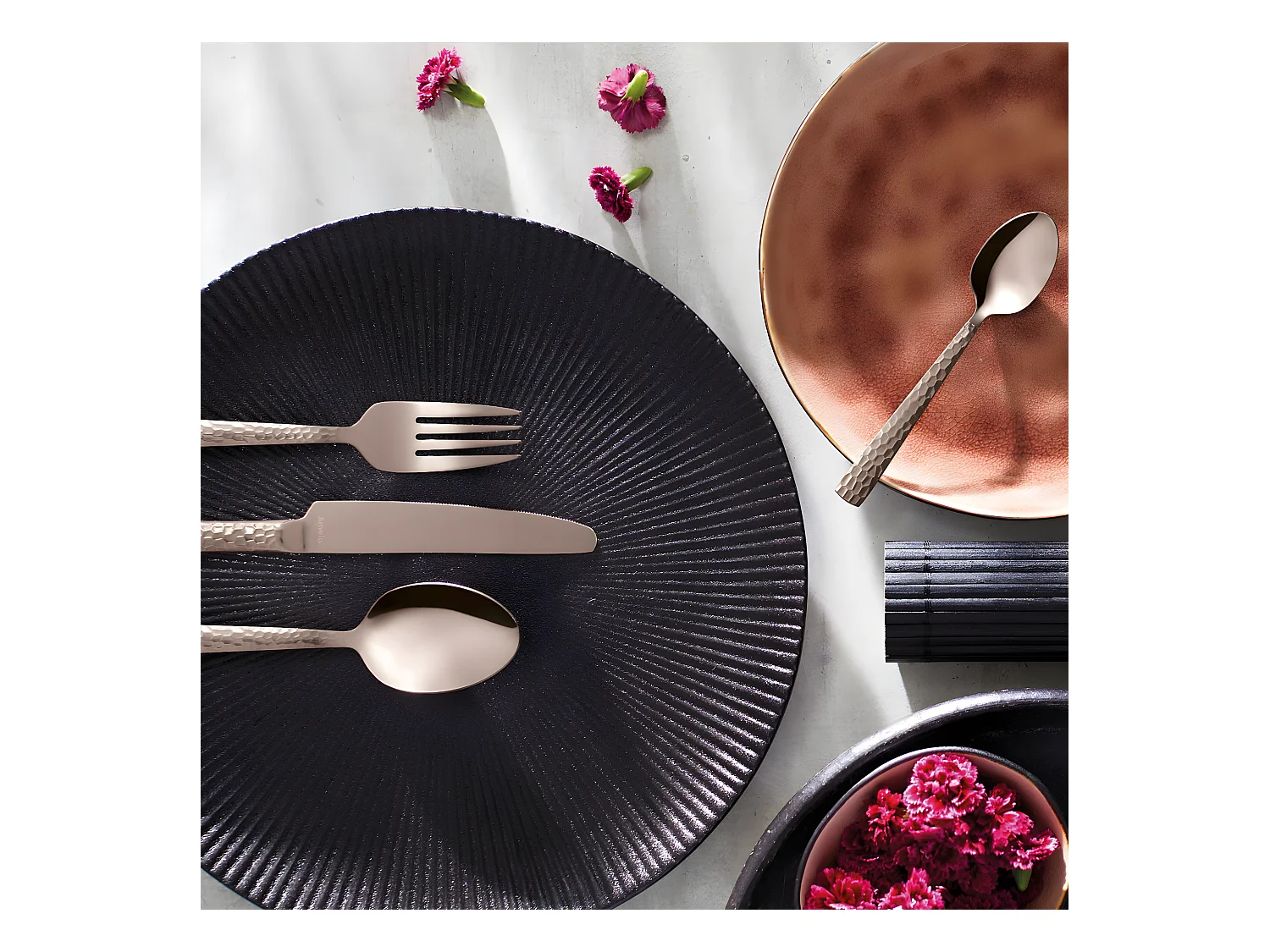 Zestaw 6 łyżeczek do kawy Moka Champagne rosé Amefa - Kolekcja Felicity