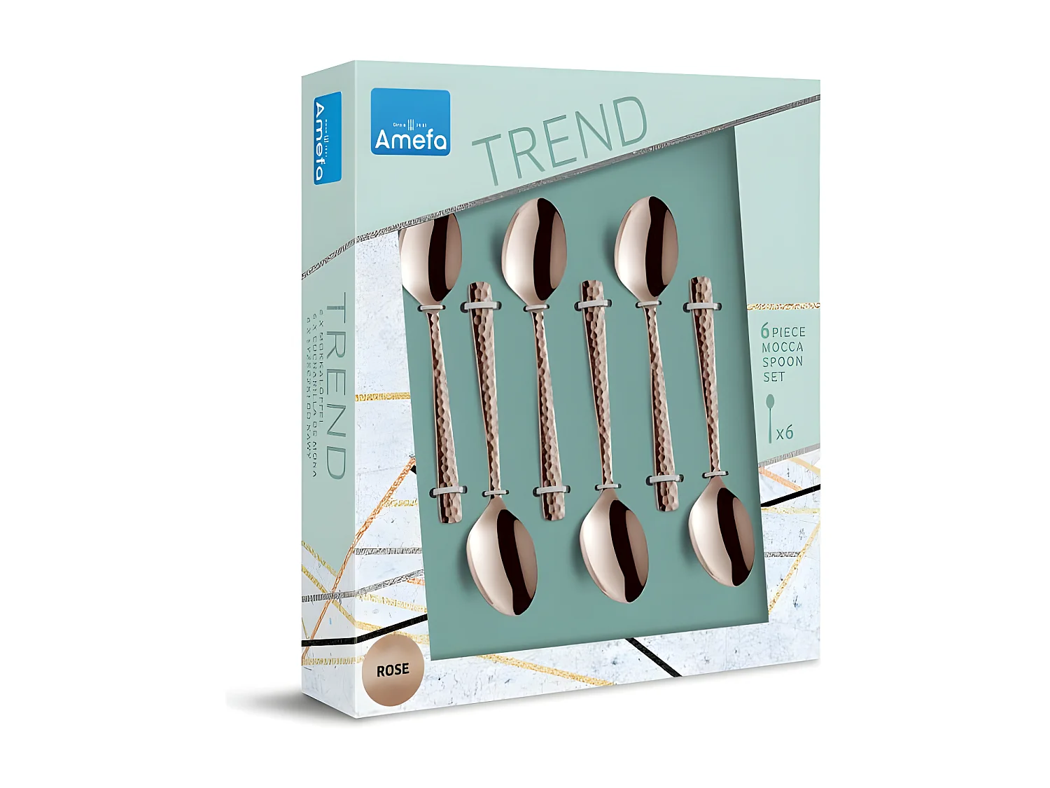 Felicity - 6 cuillères moka Champagne rosé
