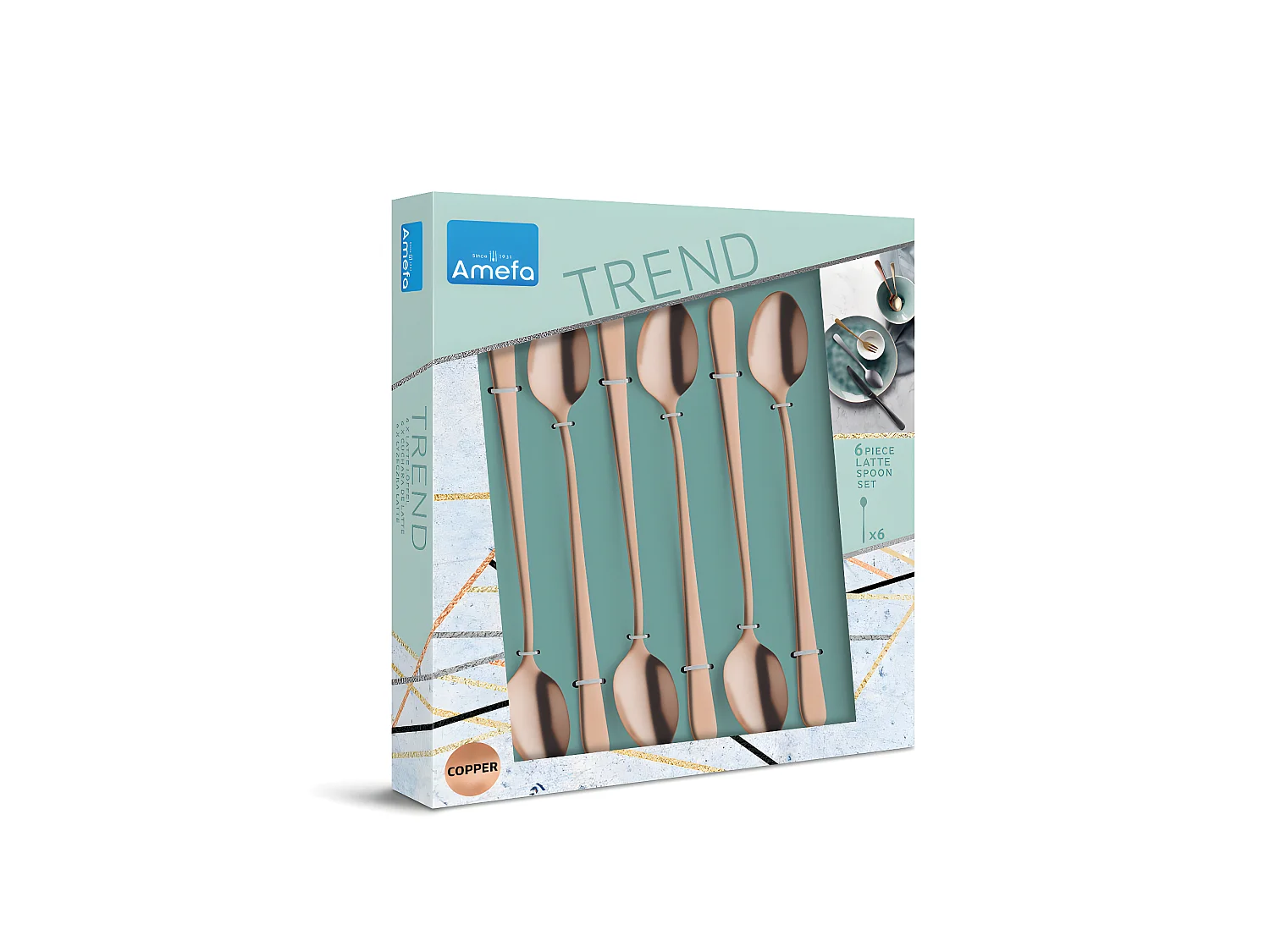 Austin - Service 6 cuillères latte macchiato Cuivre mat