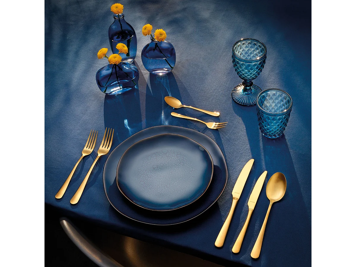 Austin - Service à gâteaux 6 pièces Doré mat