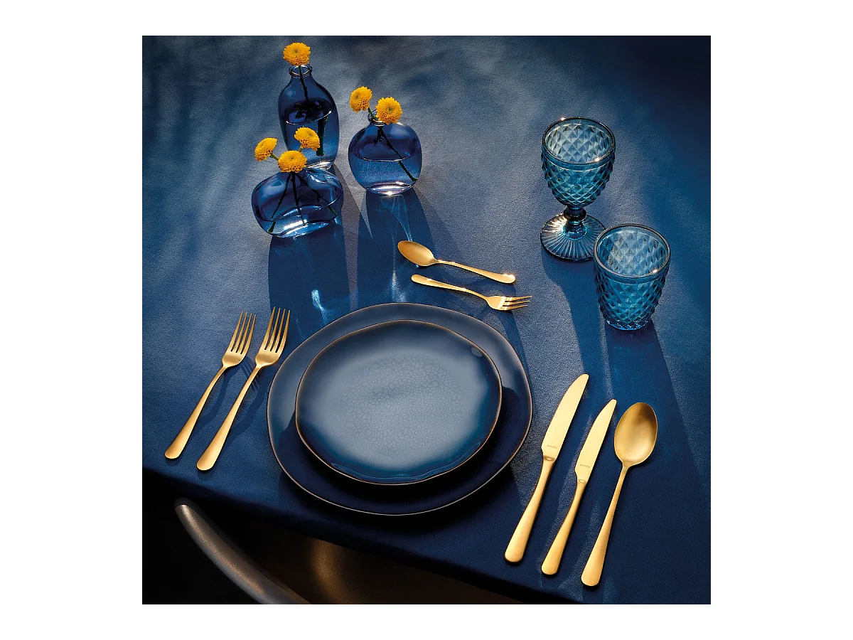 Austin - Service à gâteaux 6 pièces Doré mat