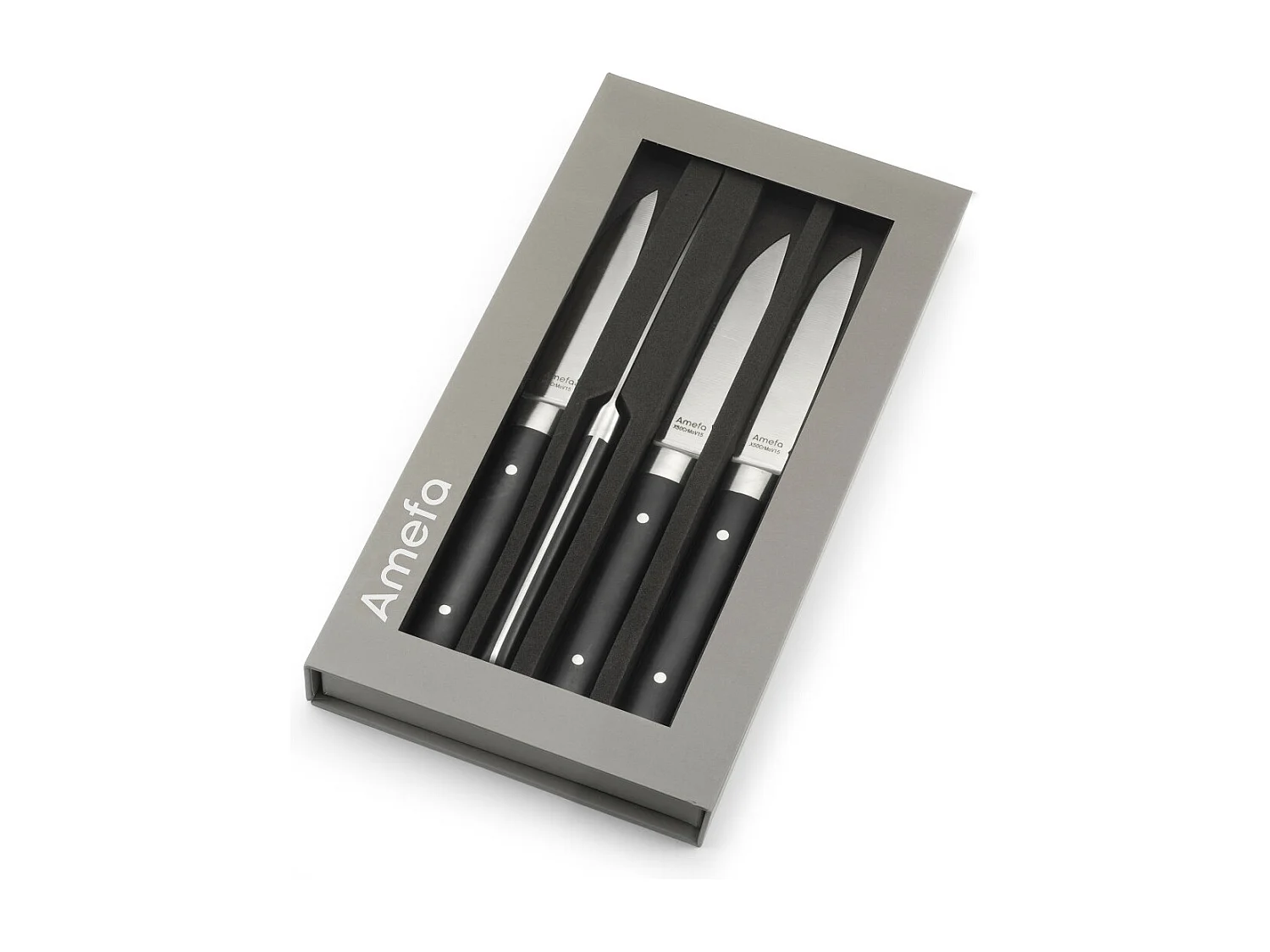 Set 4 Steakmesser Fusion Noir - Glattes Klinge und Griff aus ABS - 22 cm