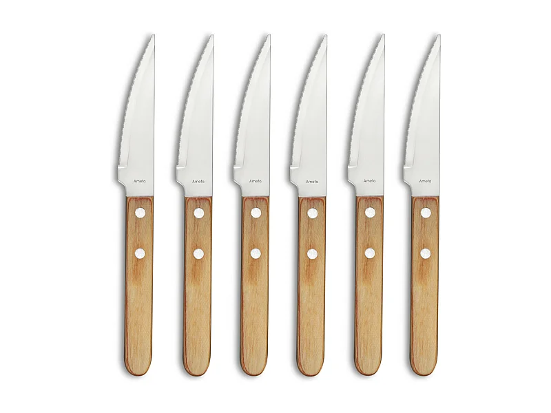 Steak Pizza Jumbo Bois - Set 6 couteaux steak