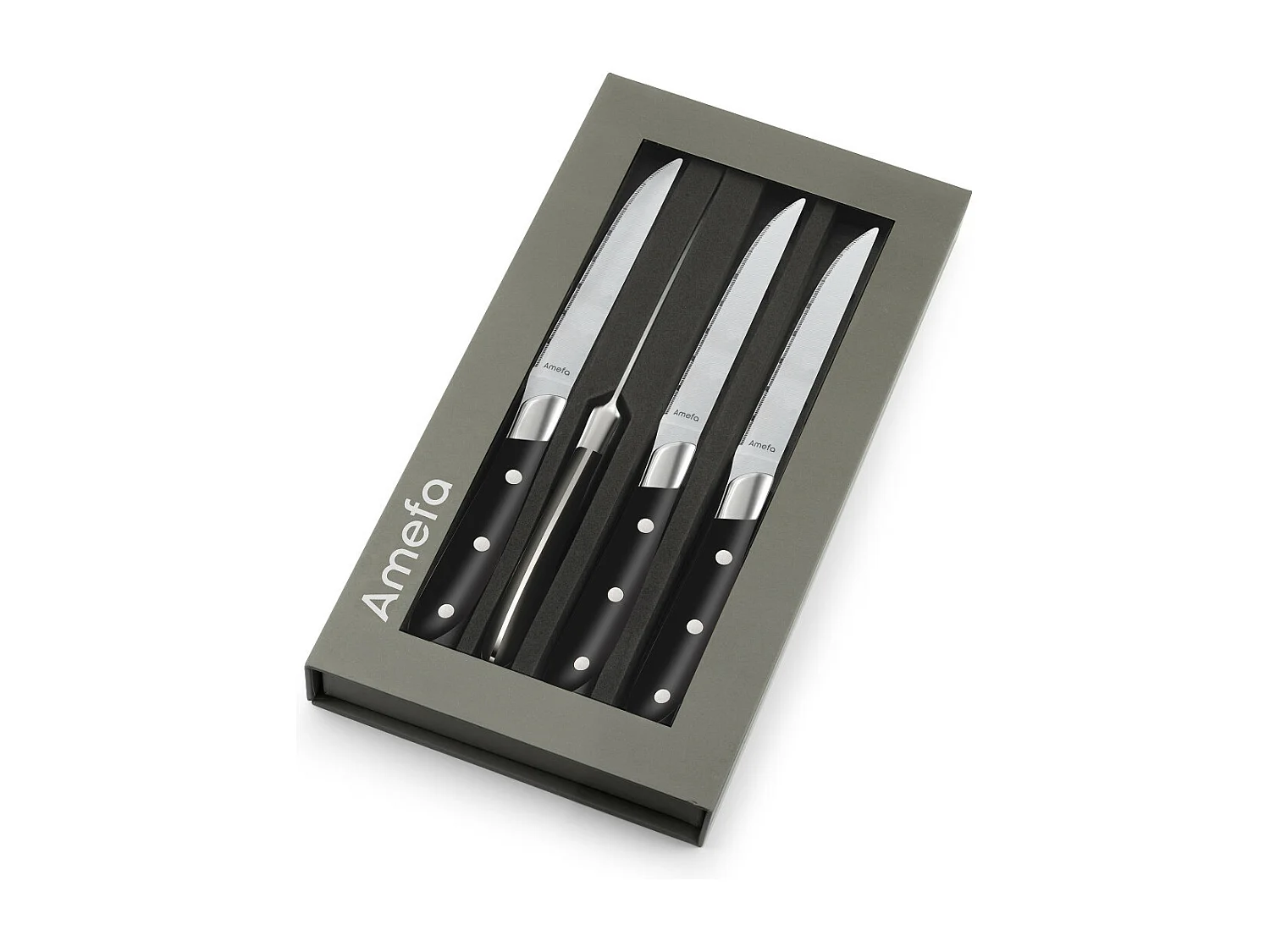 Achille - Coffret 4 couteaux steak noir
