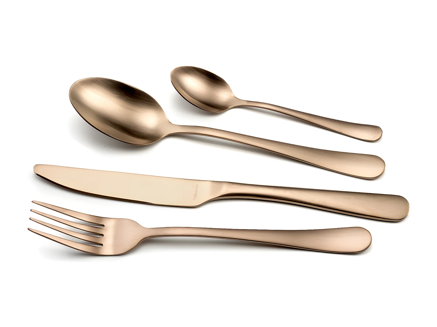 Set di posate da 24 pezzi Austin in acciaio inox con finitura PVD rame opaco