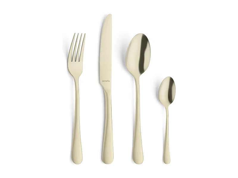Set di posate Austin Champagne da 24 pezzi in acciaio inossidabile con finitura PVD